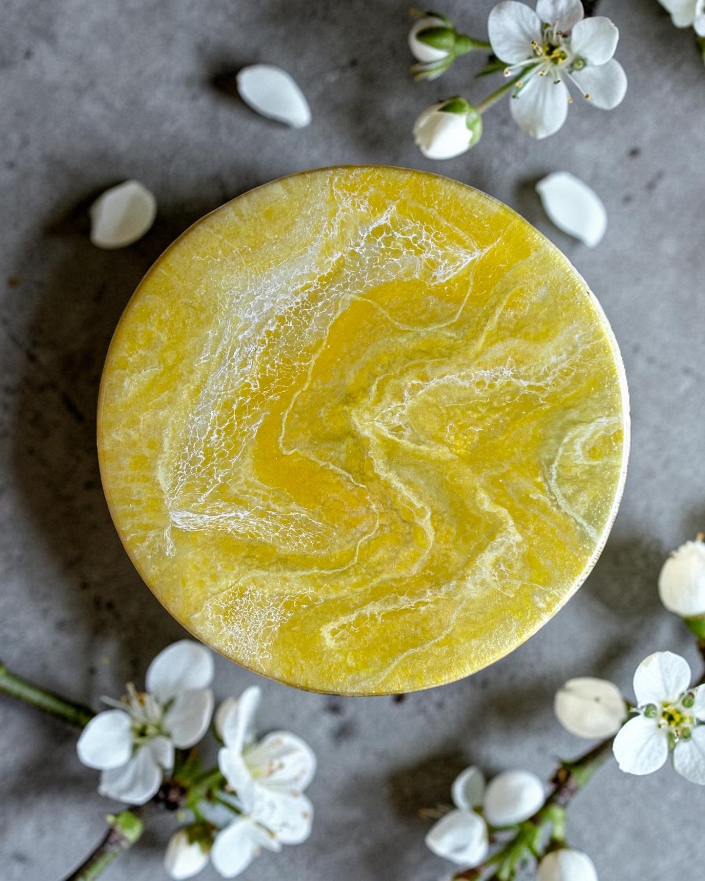 Yellow Lazy Susan's geode design epoxy resin, 5 sizes