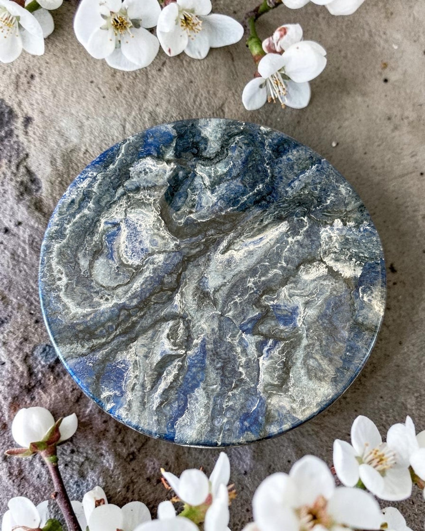 Blue Lazy Susan's geode design epoxy resin, 5 sizes