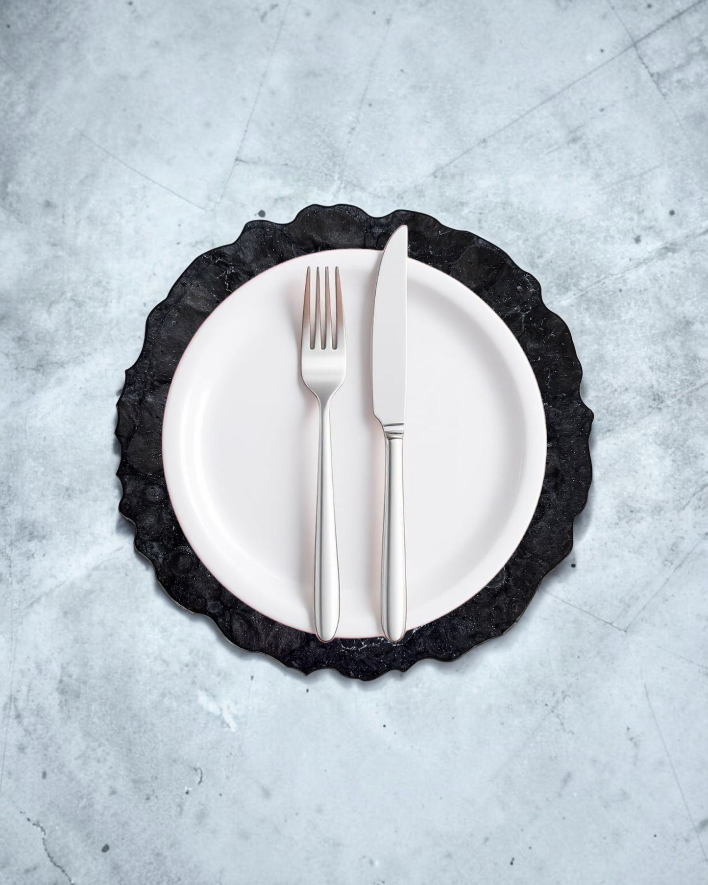 Black Placemats geode design epoxy resin