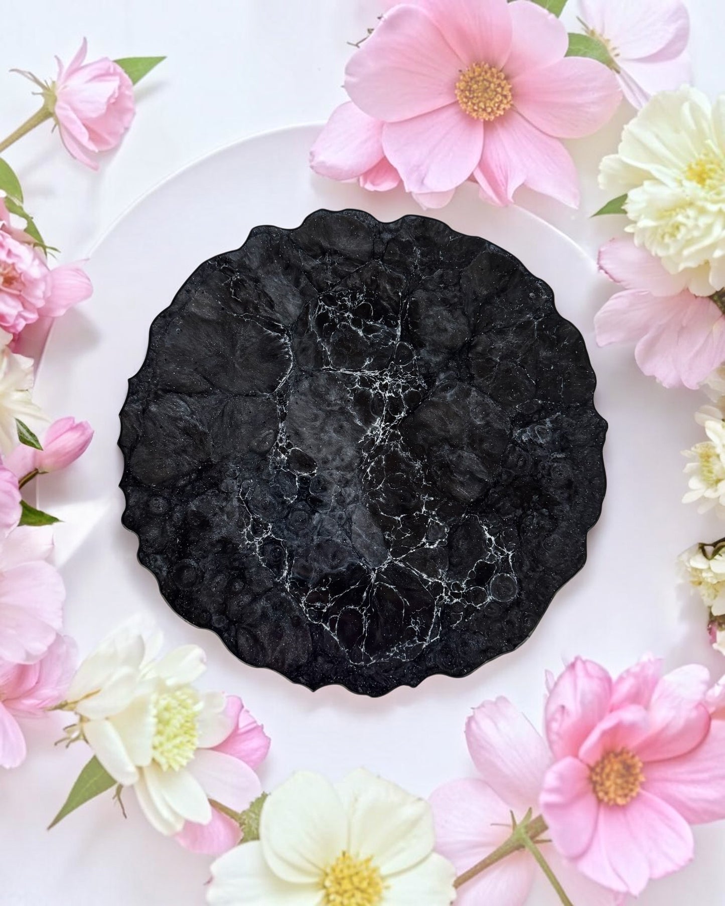 Black Placemats geode design epoxy resin