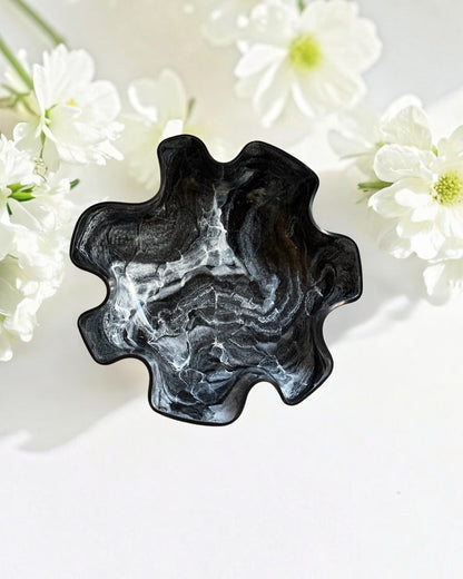 Large Black bowl, 18x3" geode design epoxy resin