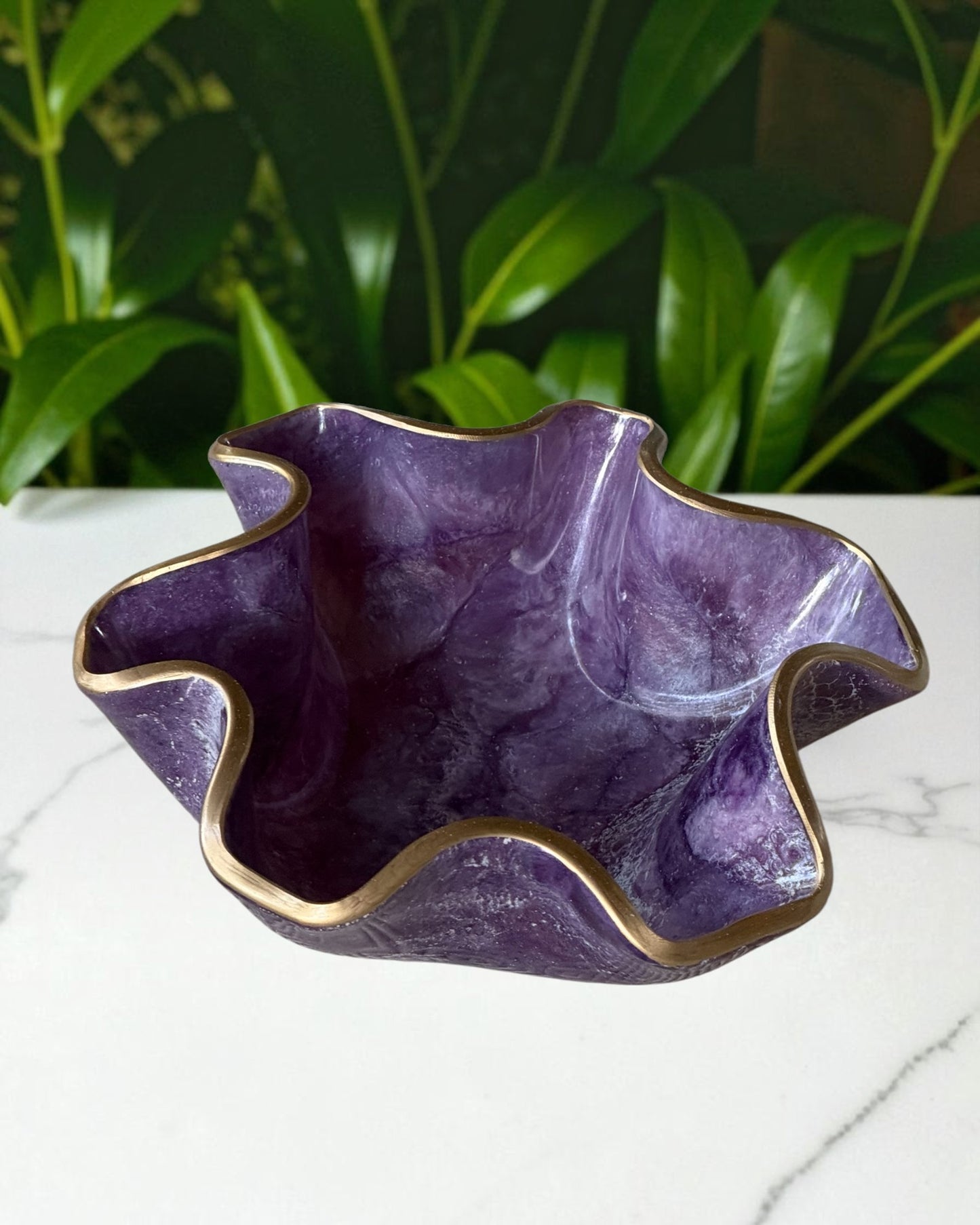 Small Purple bowl, 8x3" geode design epoxy resin
