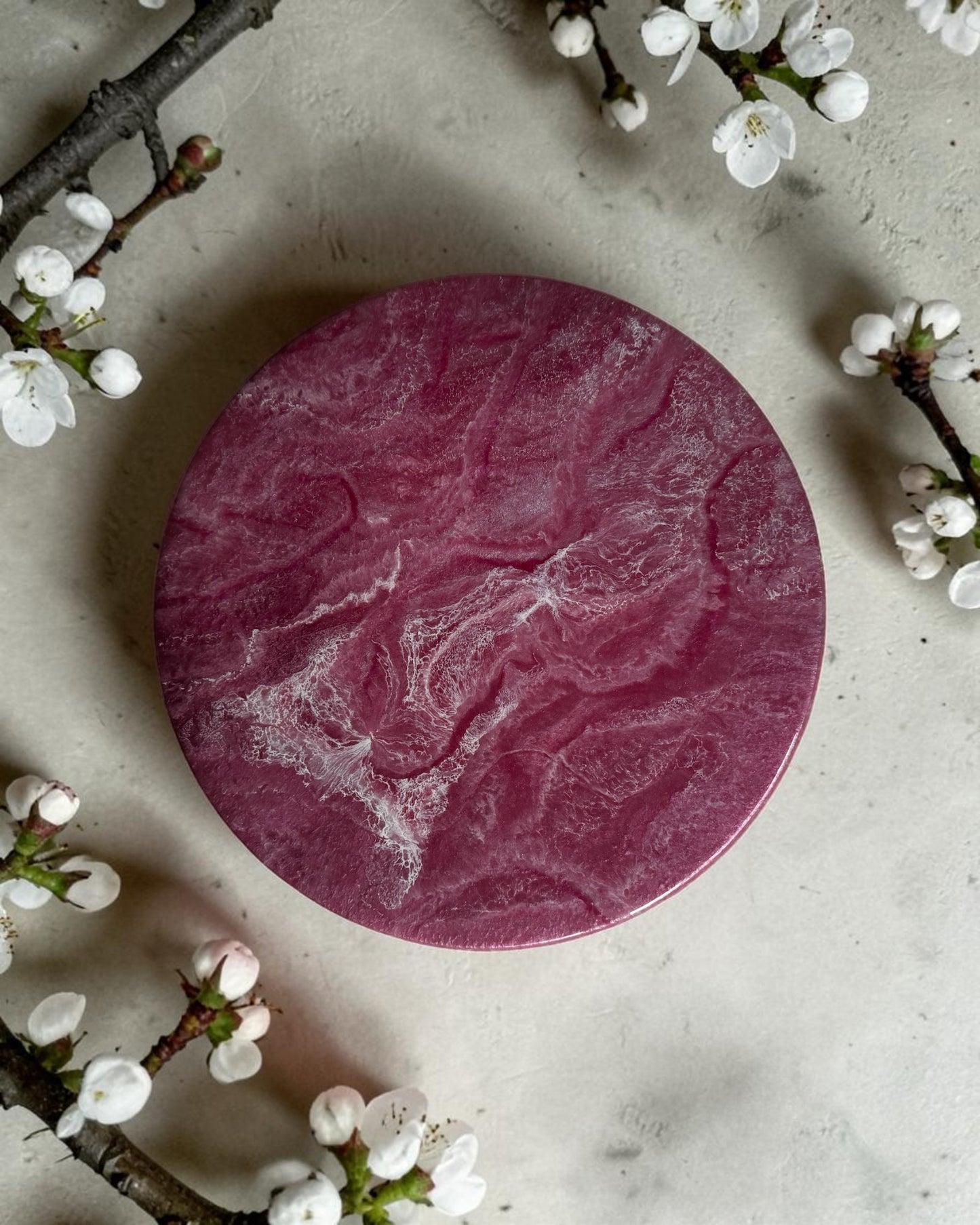 Pink Lazy Susan's geode design epoxy resin, 5 sizes
