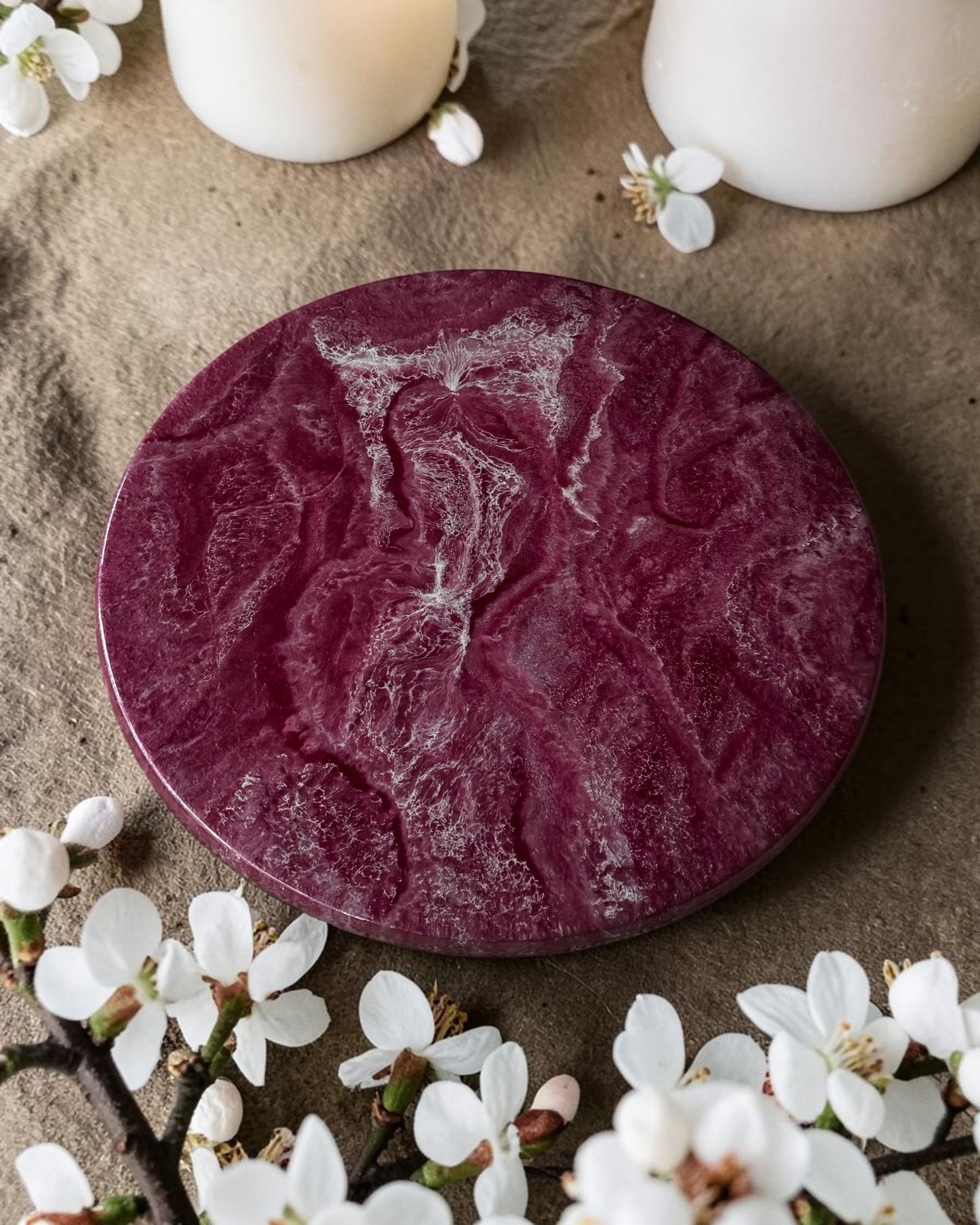 Pink Lazy Susan's geode design epoxy resin, 5 sizes