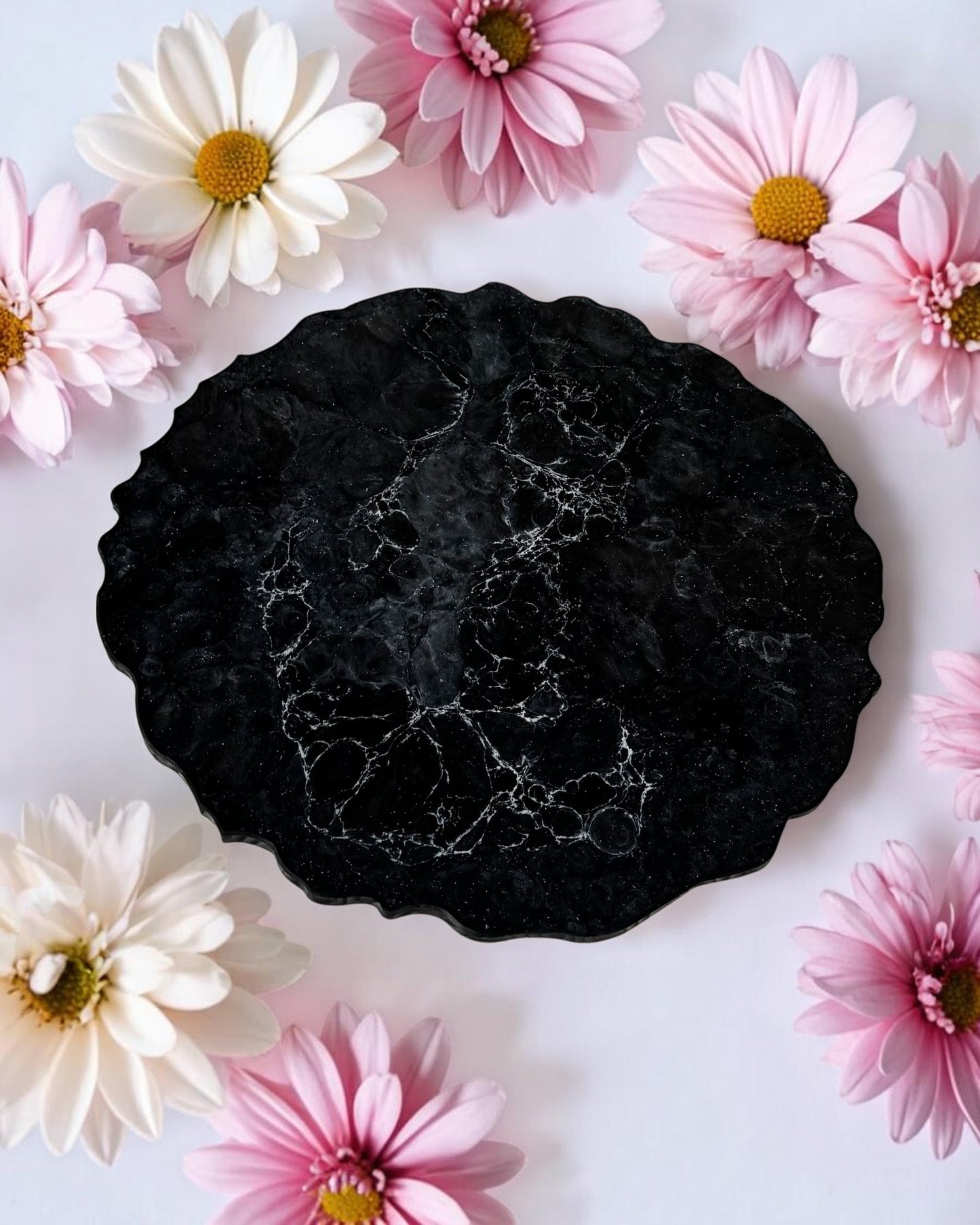 Black Placemats geode design epoxy resin