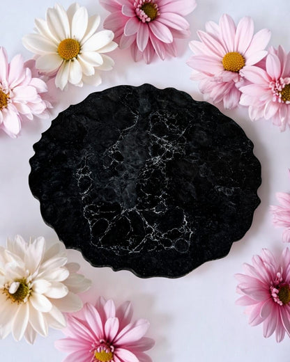 Black Placemats geode design epoxy resin