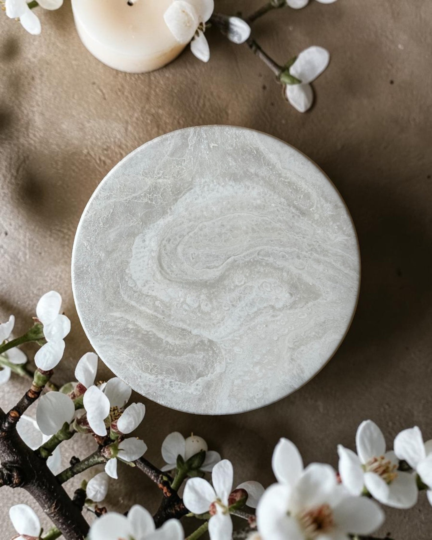 White Lazy Susan's geode design epoxy resin, 5 sizes