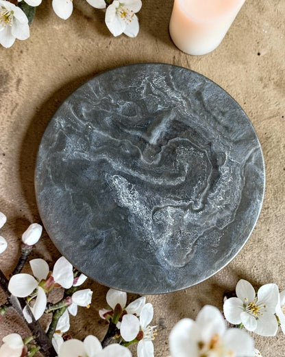 Silver and Grey Lazy Susan's geode design epoxy resin, 5 sizes