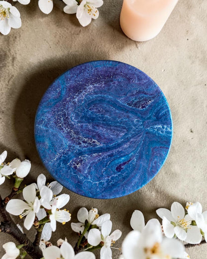 Purple and Blue Lazy Susan's geode design epoxy resin, 5 sizes