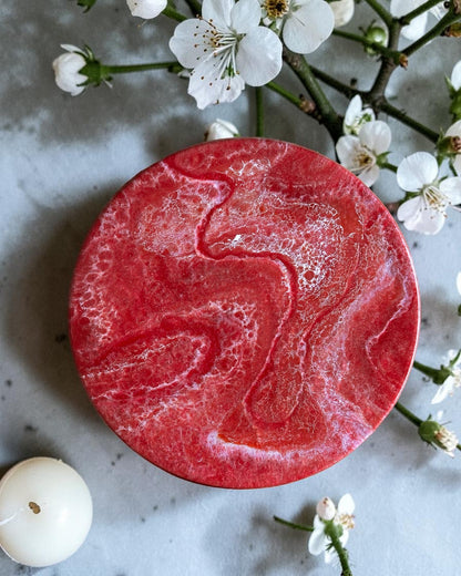 Red Lazy Susan's geode design epoxy resin, 5 sizes