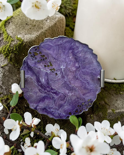 Purple tray handmade epoxy resin geode design