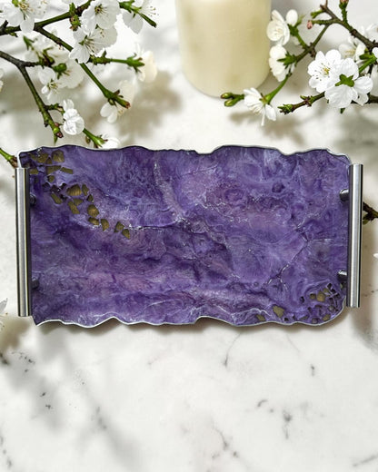 Purple tray handmade epoxy resin geode design