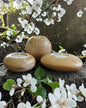 Cream set of 3 candle tealight holders with geode design epoxy resin
