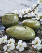 Olive Green set of 3 candle tealight holders with geode design epoxy resin