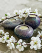 Purple and Blue set of 3 candle tealight holders with geode design epoxy resin