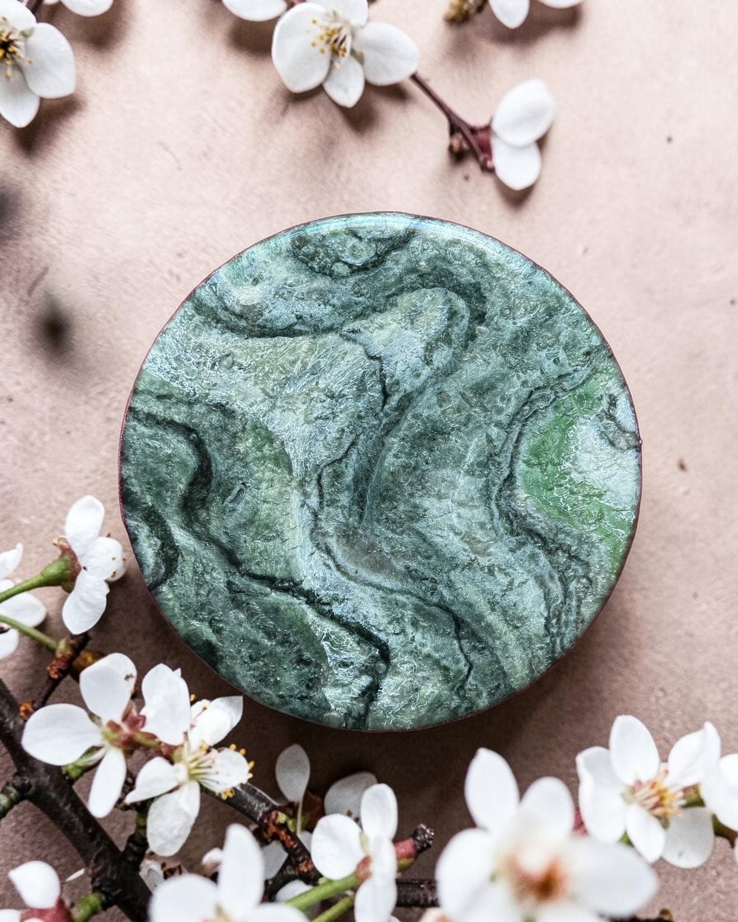 Green Lazy Susan's geode design epoxy resin, 5 sizes