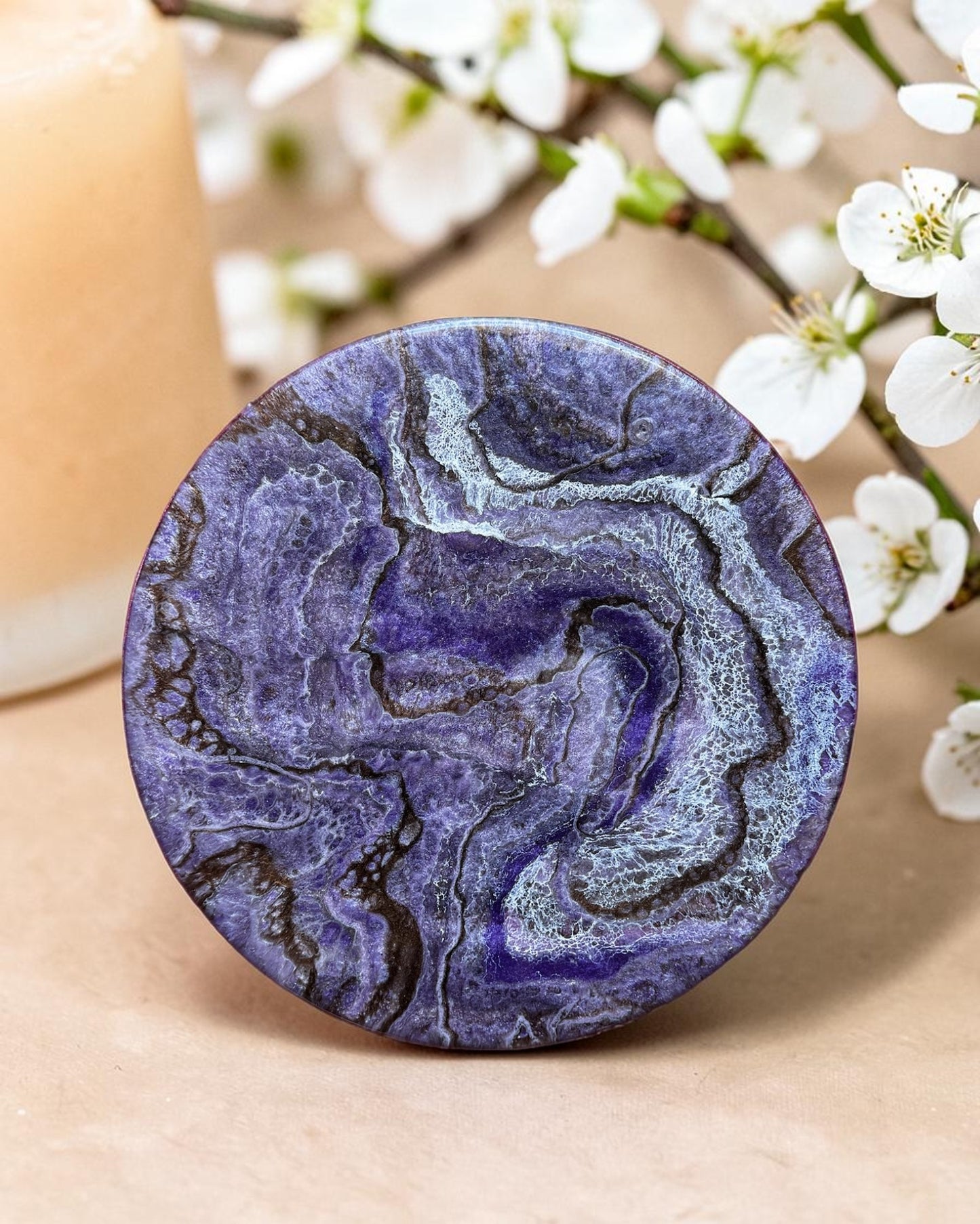 Purple and Brown Lazy Susan's geode design epoxy resin, 5 sizes