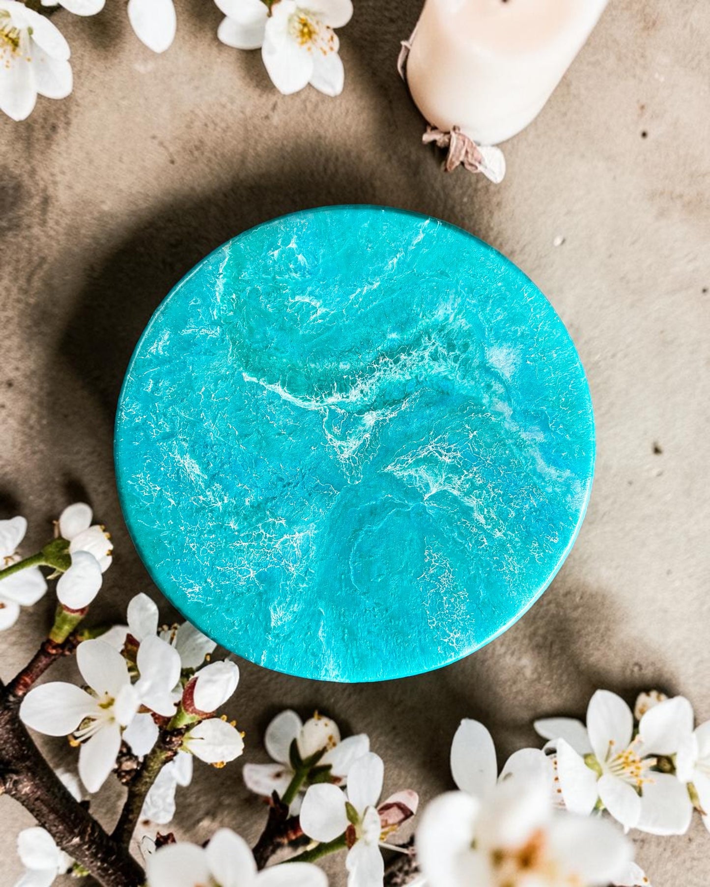 Ocean colors Lazy Susan's geode design epoxy resin, 5 sizes