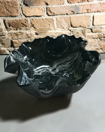 Large Black bowl, 18x3" geode design epoxy resin