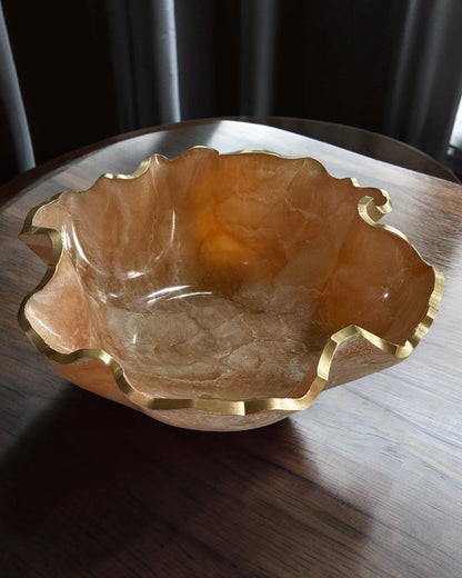 Medium Cream bowl, 11x3" geode design epoxy resin