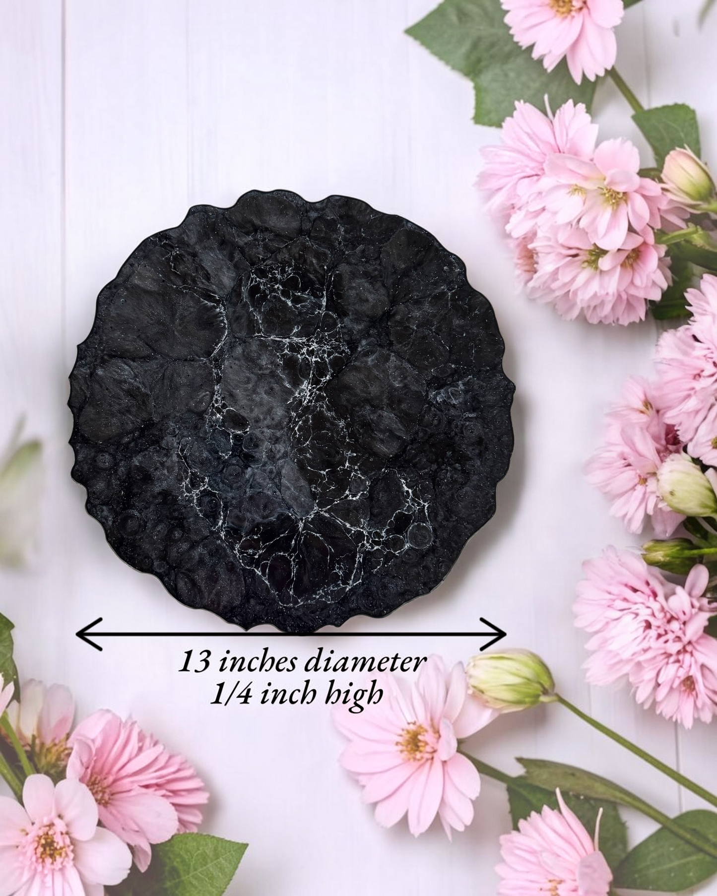 Black Placemats geode design epoxy resin