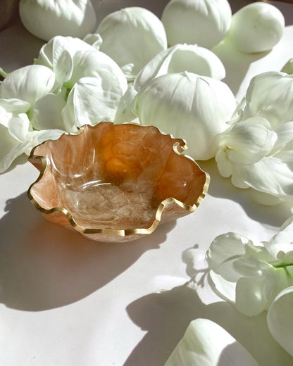 Medium Cream bowl, 11x3" geode design epoxy resin