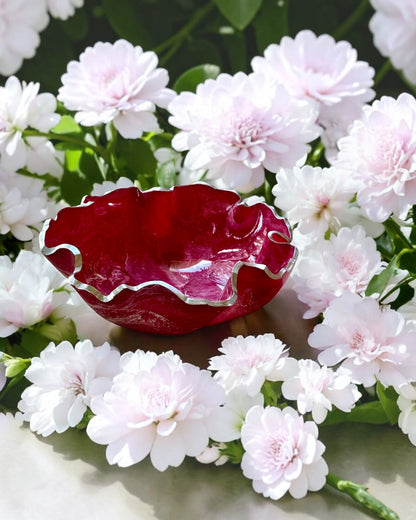 Medium Pink bowl, 11x3" geode design epoxy resin