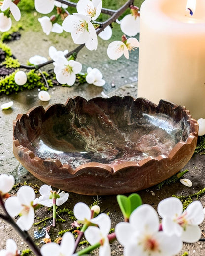 Small Black, Bronze and Copper bowl, 8x2" geode design epoxy resin