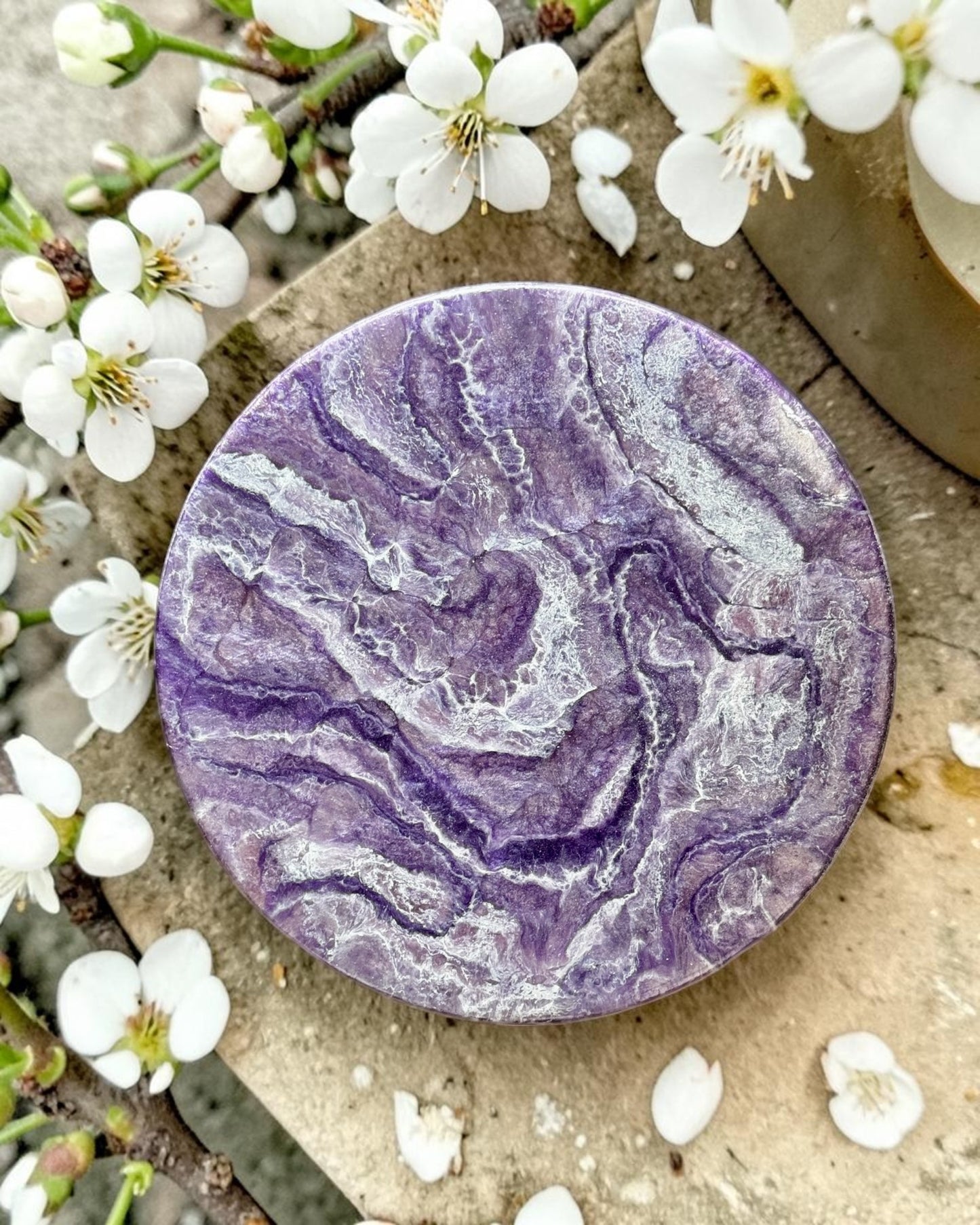 Purple Lazy Susan's geode design epoxy resin, 5 sizes