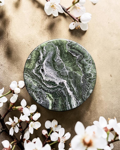 Green Lazy Susan's geode design epoxy resin, 5 sizes