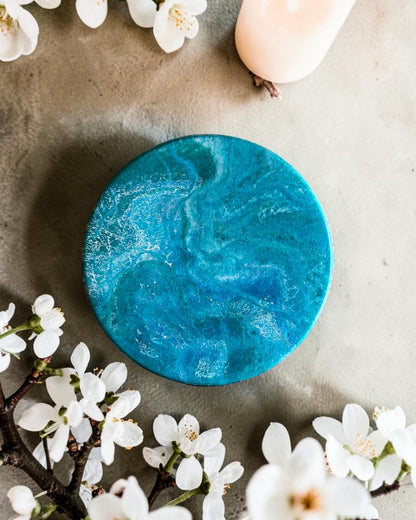 Ocean colors Lazy Susan's geode design epoxy resin, 5 sizes