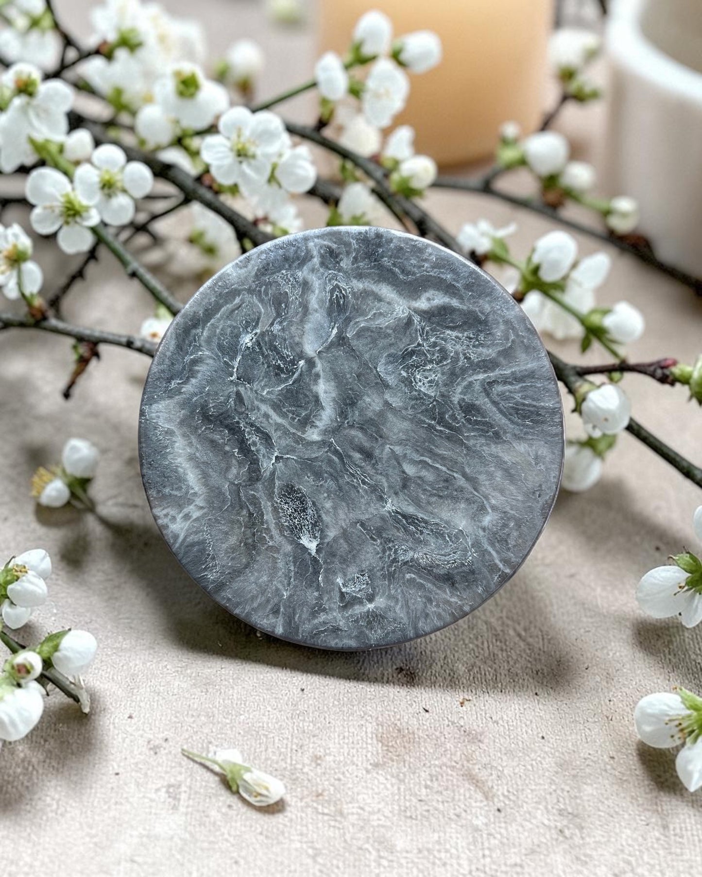 Silver and Grey Lazy Susan's geode design epoxy resin, 5 sizes