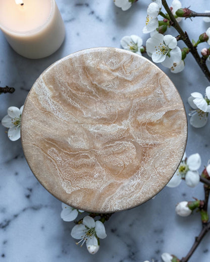 Cream Lazy Susan's geode design epoxy resin, 5 sizes