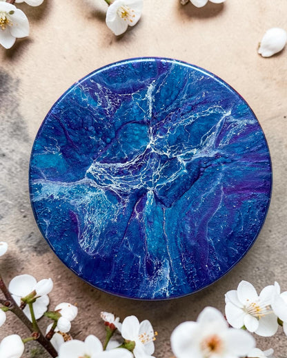 Purple and Blue Lazy Susan's geode design epoxy resin, 5 sizes