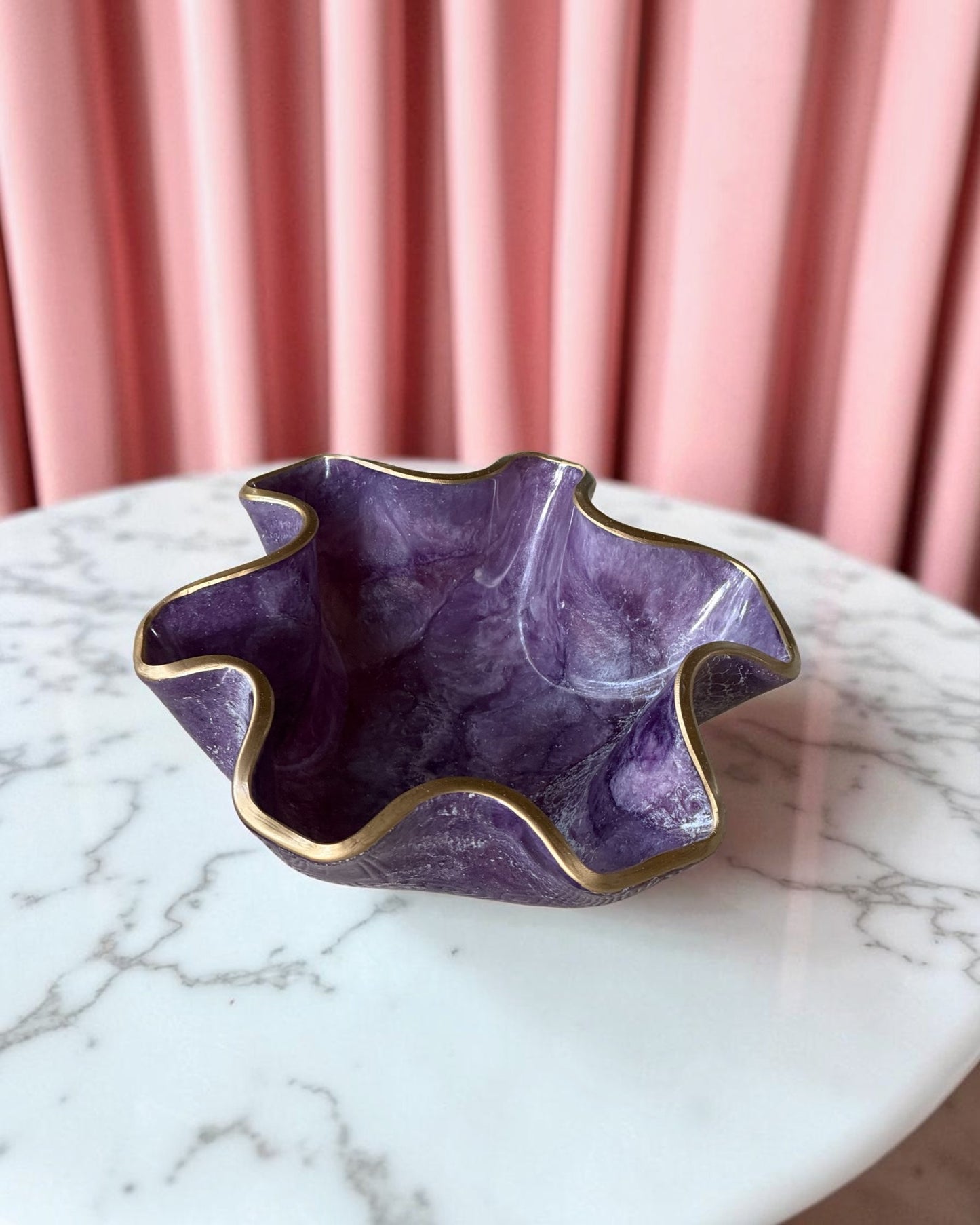 Small Purple bowl, 8x3" geode design epoxy resin