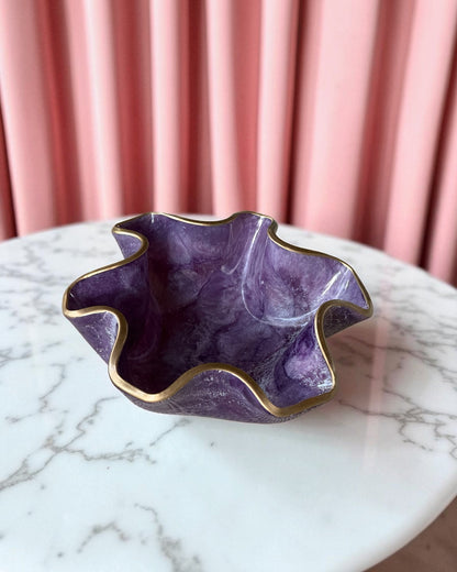 Small Purple bowl, 8x3" geode design epoxy resin