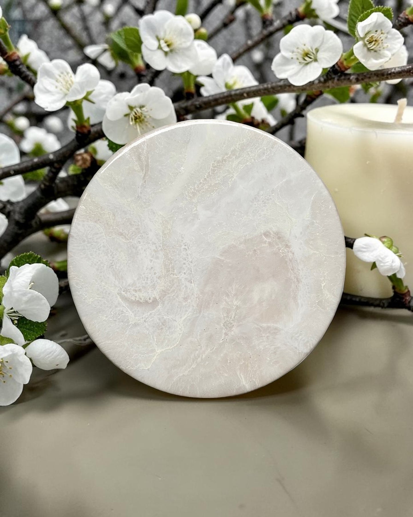 White Lazy Susan's geode design epoxy resin, 5 sizes