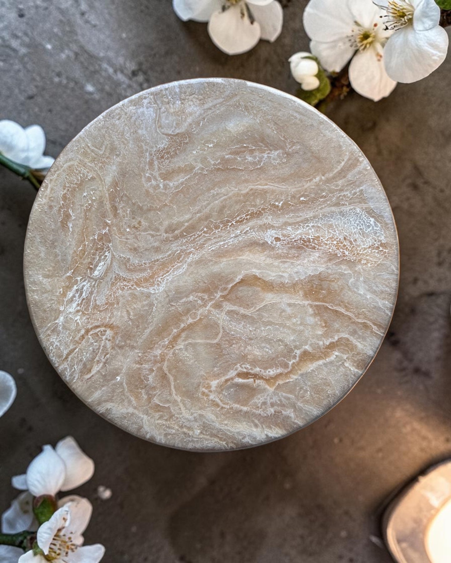 Cream Lazy Susan's geode design epoxy resin, 5 sizes