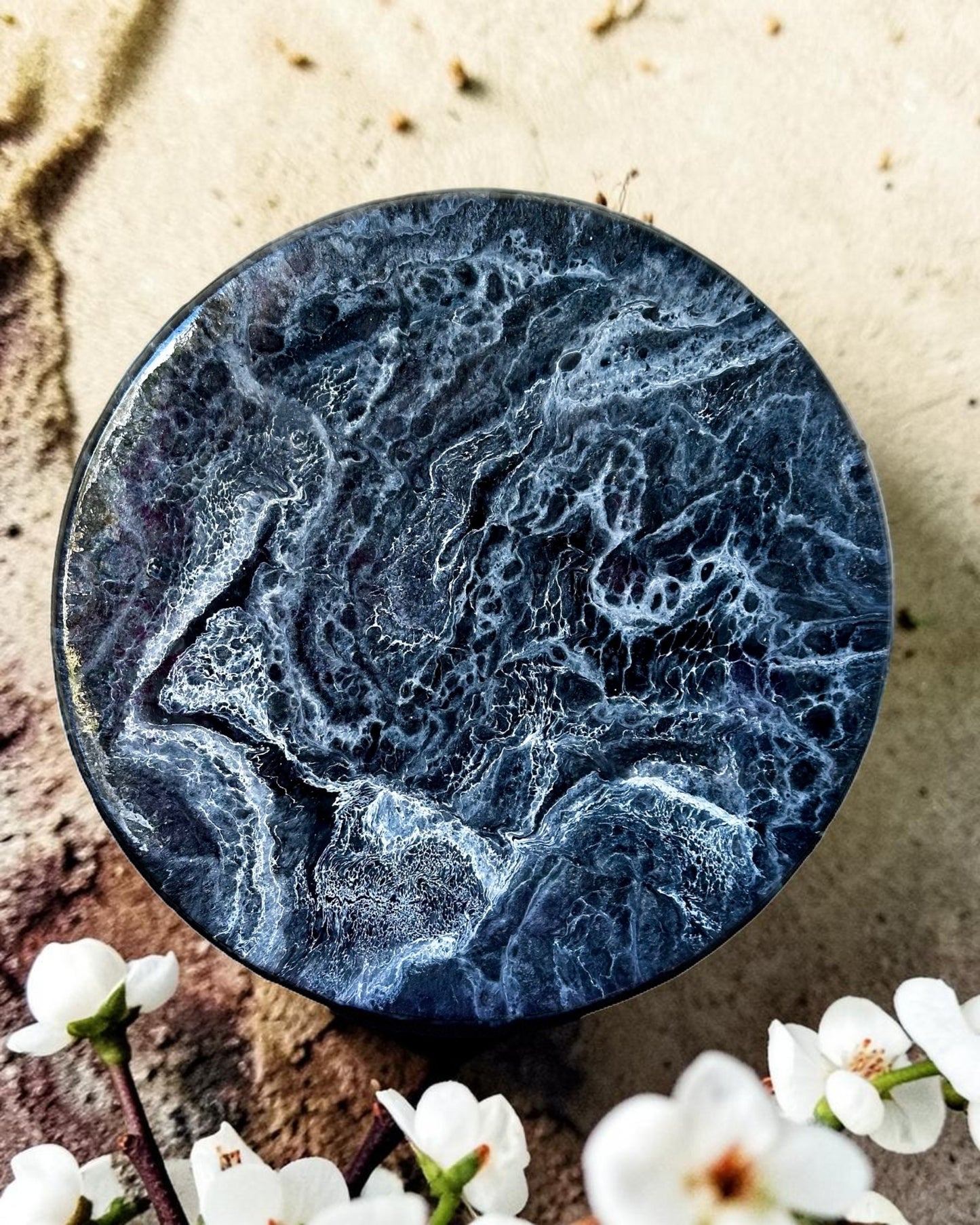 Black Lazy Susan's geode design epoxy resin, 5 sizes