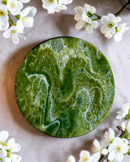 Olive Green Lazy Susan's geode design epoxy resin, 5 sizes