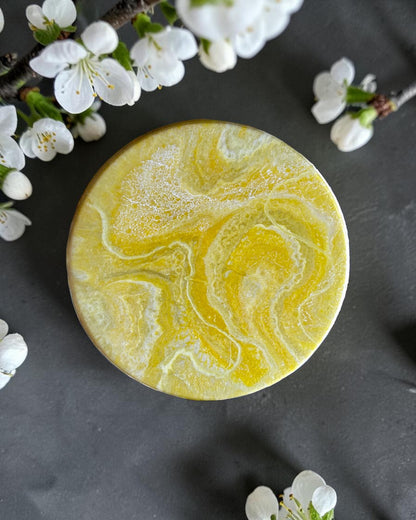 Yellow Lazy Susan's geode design epoxy resin, 5 sizes