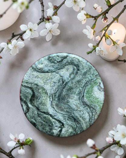 Green Lazy Susan's geode design epoxy resin, 5 sizes