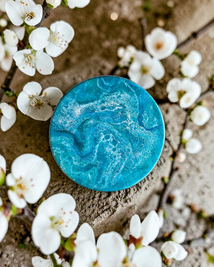 Ocean colors Lazy Susan's geode design epoxy resin, 5 sizes