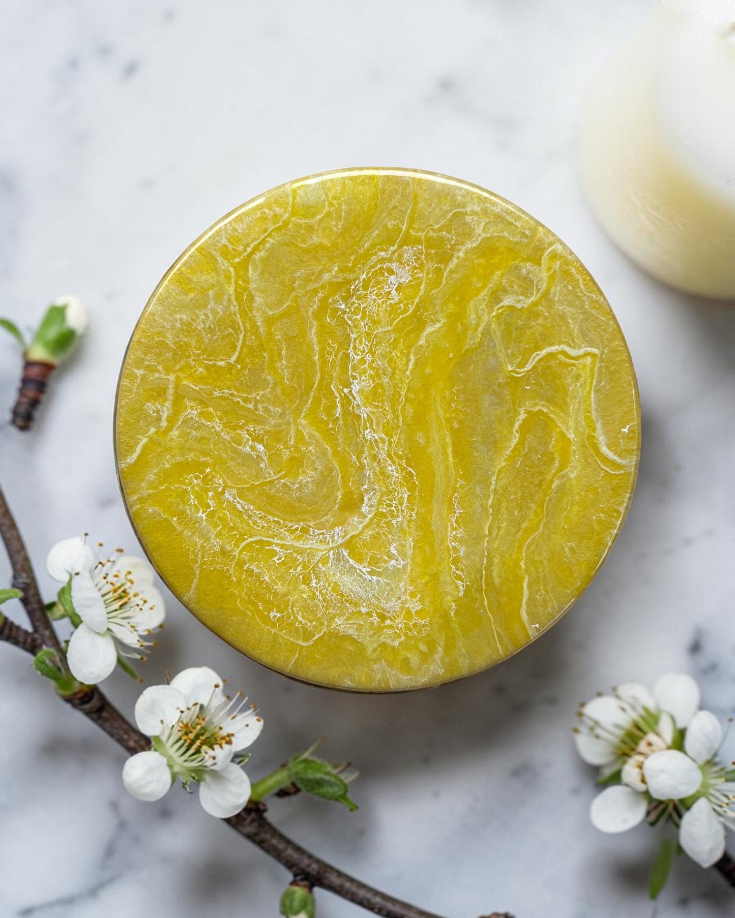 Yellow Lazy Susan's geode design epoxy resin, 5 sizes