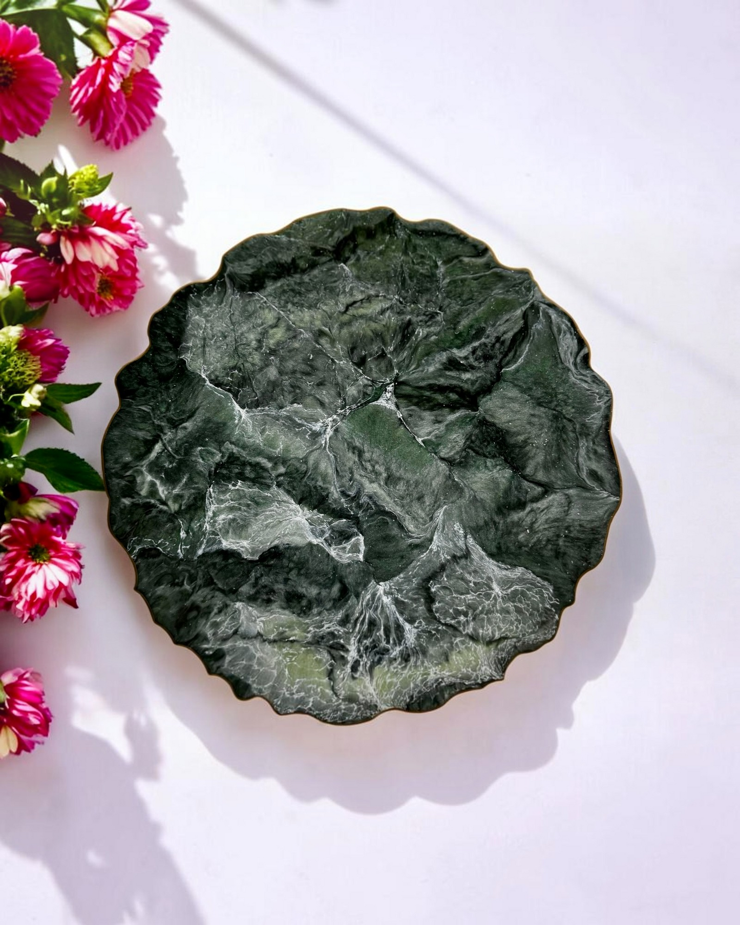 Green Placemats geode design epoxy resin