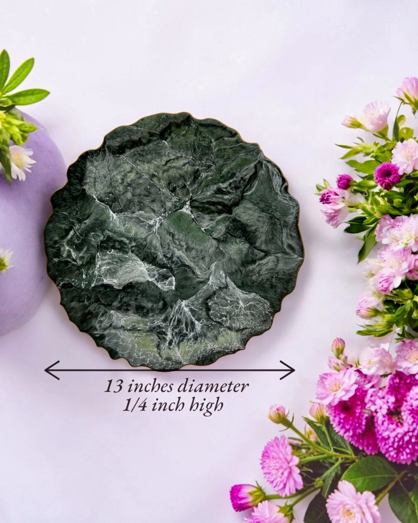 Green Placemats geode design epoxy resin