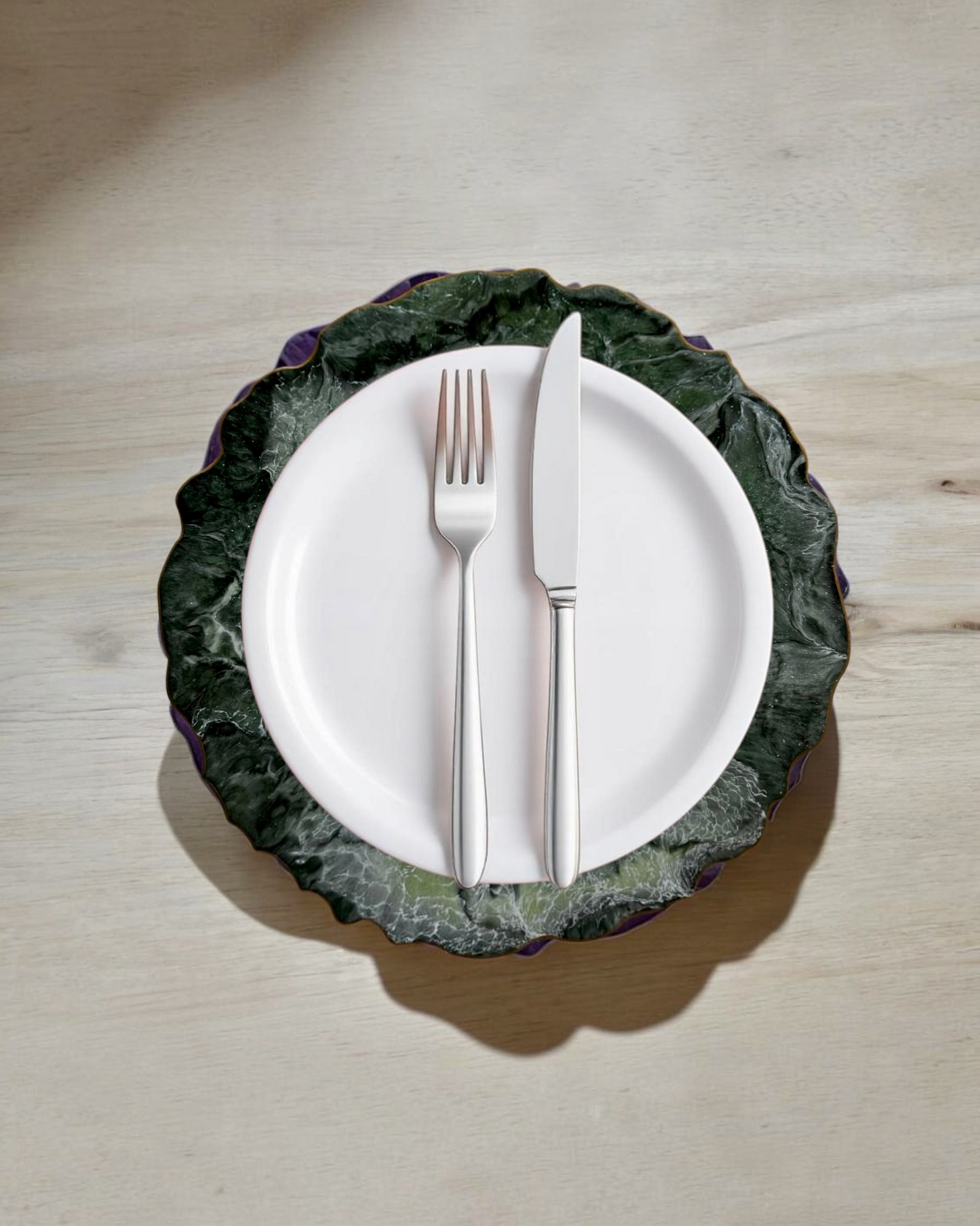 Green Placemats geode design epoxy resin