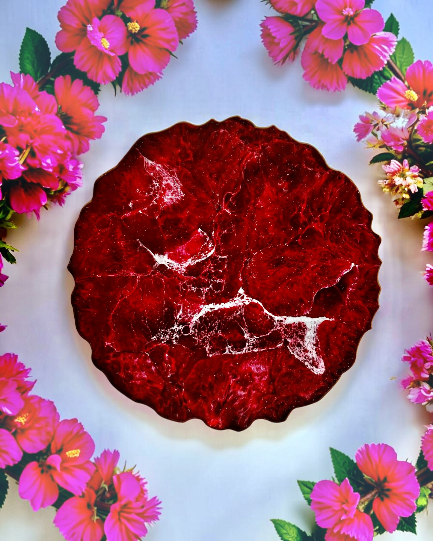Red Placemats geode design epoxy resin