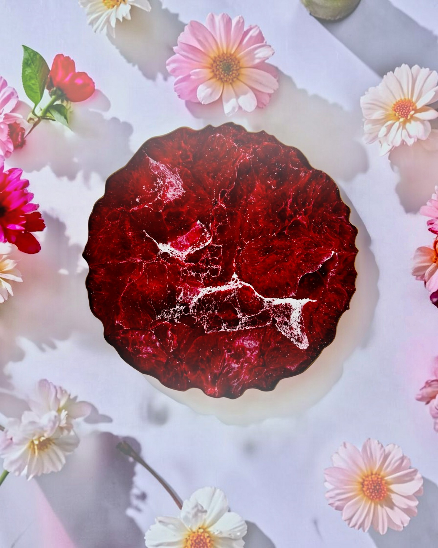 Red Placemats geode design epoxy resin