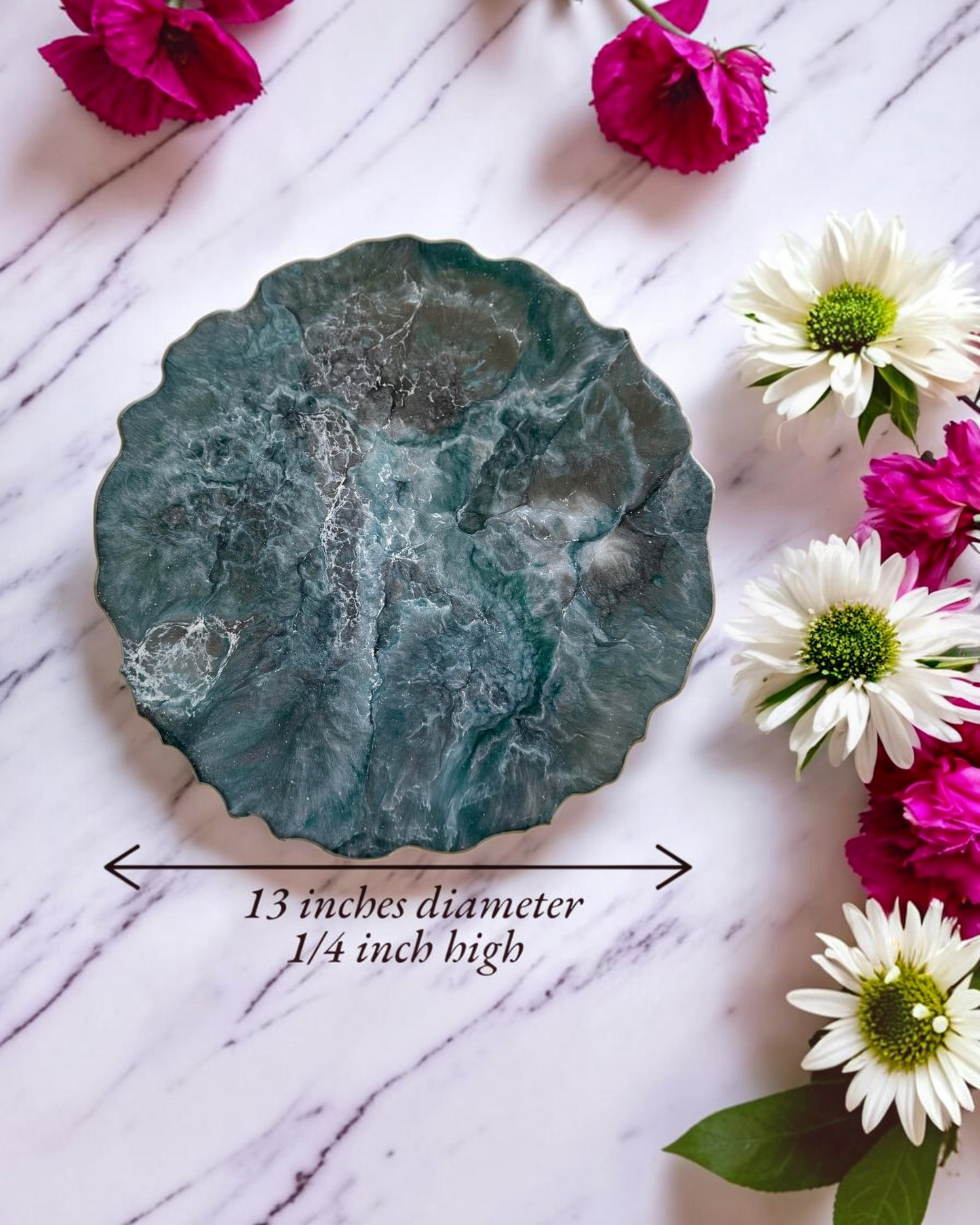 Teal and Silver Placemats geode design epoxy resin